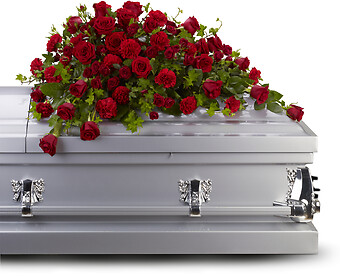 Red Rose Reverence Casket Spray